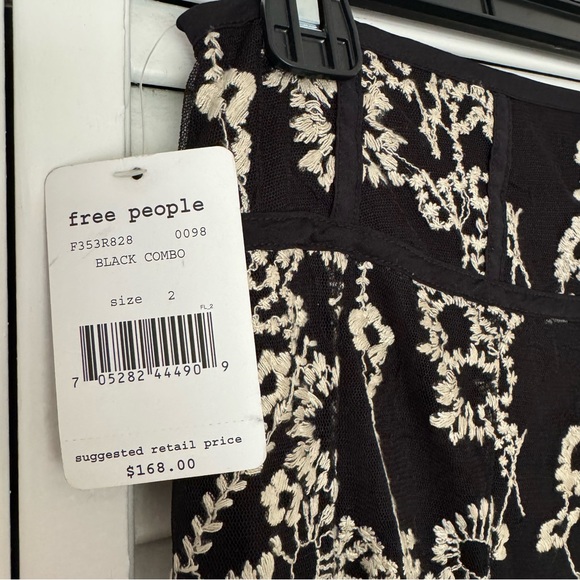 Free People Windswept Black Floral Embroidered Sheer Mesh Maxi - Picture 7 of 9